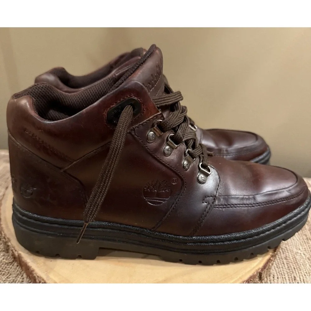 Timberland US Men's‎ Size 10M mahogany Leather Chukka Lace Boots Style 69035